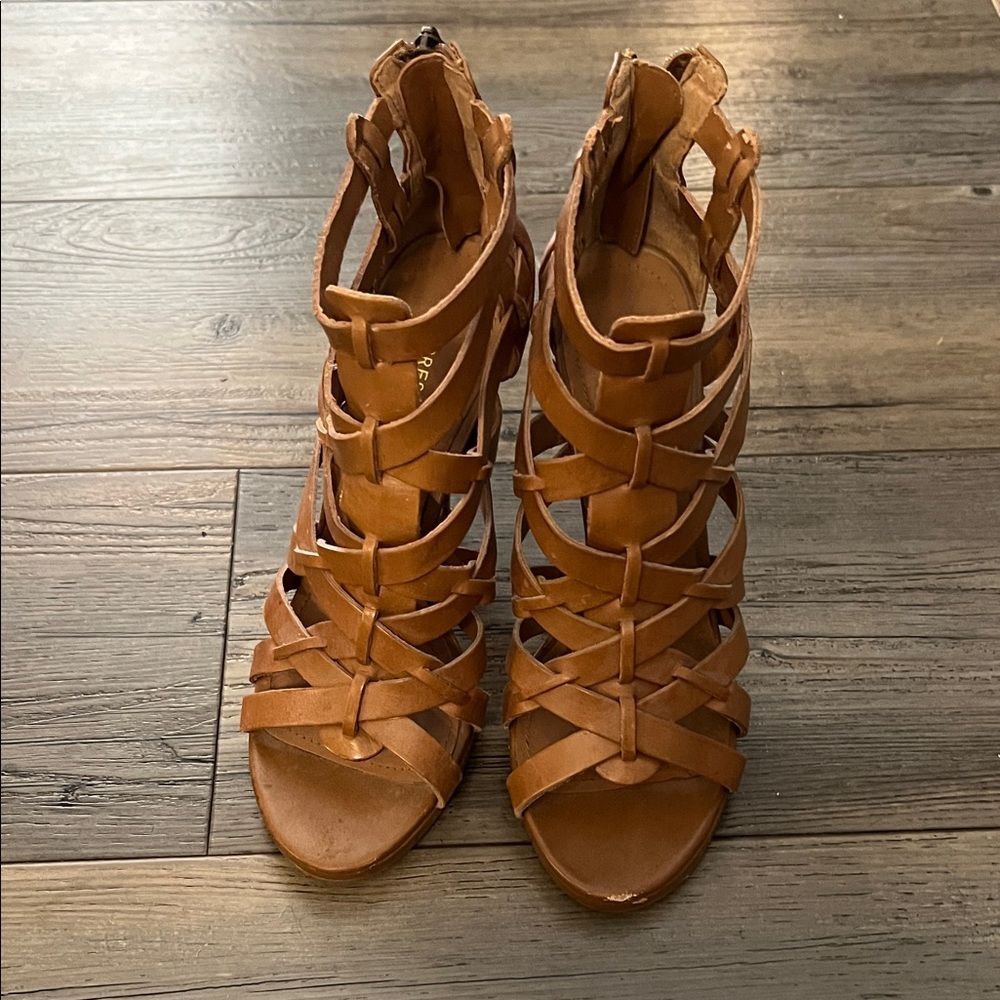 Express Brown Woven Sandals